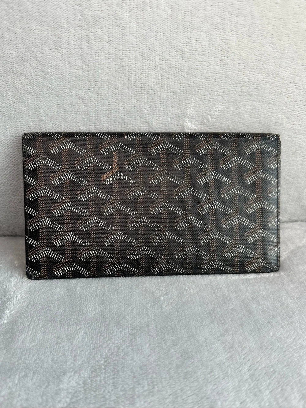 Goyard Black Goyardine Long Bifold Wallet Yellow Interior Made in France COA